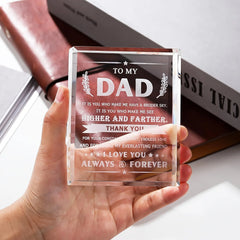 Gifts for Dad from Daughter Son Crystal Plaque Birthday Gifts for Dad Crystal Best Dad Keepsake Gift on Christmas Father's Day