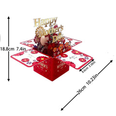 Mother's Day Cards HAPPY MOTHER'S DAY 3D Pop-Up Paper Flower Greeting Card Box