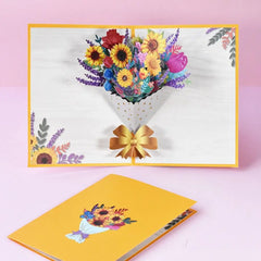 3D Bouquet Card Blessing Card Gift for Mothers Day Mom Wife