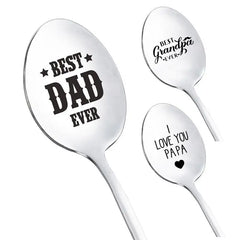 Dad Ice Cream Stainless Steel Engraved Coffee Spoon Cute Emotional Gift For Christmas Thanksgiving Father's Day Cool Gifts