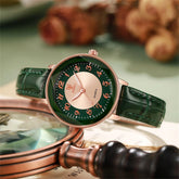 Women's Watch Simple Arabic Numerals Quartz Watch Fashionable Pink Leather Lady Business Clock Wristwatch