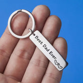 Father's Day Gift Best Dad Ever Keychain Stainless Steel Long Strip