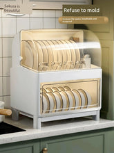 For Home Double-Layer Tableware Storage Box Plastic Kitchen with Lid