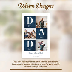 Personalized Father Photo Couple Collage for Dad Men Mom Home Customized