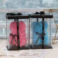 Simulated Flower Crafts Small Ornaments Teddy Bear Creative Rose Bear Mother's Day Christmas and Valentine's Day Gifts