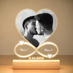 Custom Couples Gifts Personalized Photo Frame With Night Light Anniversary Valentine's Day Gifts for Women Men Girlfriend Him