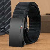 Men's Belt Outdoor Leisure Sports Belt Toothless Quick Release Automatic Buckle