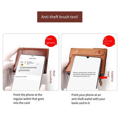 Genuine Leather Mens Wallets Slim Thin Bifold Money Clip Wallet Card Protection Vintage RFID Blocking Card Holder Man