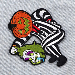 Halloween Pumpkin Patches For Clothing Horror Embroiedered Patches On Clothes Iron On Patch For Backpack/Jecket Sticker Badge