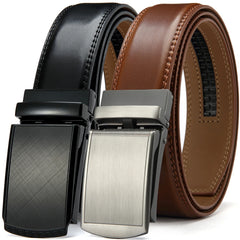 Mens Belt Genuine Leather Luxury Belt Metal Automatic Alloy Buckle Fashion