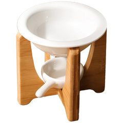 Aroma Lamp Stove Bamboo Essential Oil Warmer Candlesticks Ceramic Wax Burner Heater