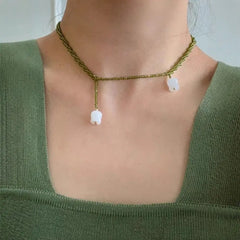 Pearl Necklace Women Long Crystal Beads Sweater Collares Necklace Baroque