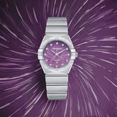 2025 Luxury Women's Quartz Movement Watch with 28MM Purple Dial Waterproof Multifunctional Steel Belt Exquisite Ladies Watches