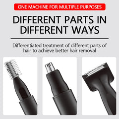 Electric 3 in 1 Nose Hair Trimmer Painless Eyebrow and Facial Hair Clipper LCD Display For Men Women USB Charging Cleaning Tool