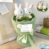 Rabbit Doll Plush Flower Bouquet Graduation Crochet Flower Bouquet Mother's Day Birthday Gifts Valentin Day Gift for Girlfriend