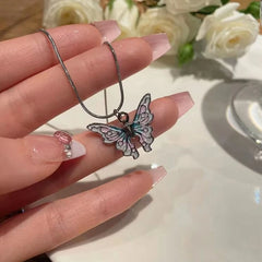 Butterfly Necklace Sweet Cool Women Necklaces Butterflies Pendant Snake Bone Chain