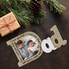 1PC Wooden Love Photo Frame Crafts for Wedding Love Photo Father's Day Papa Picture Frame English Letter Photo Frame Table Decor