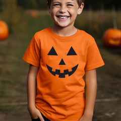 Pumpkin Smile Face Halloween Kids T Shirt Cotton Child 8 9 10 Years Old Clothes Witch Graphic Tee Short Sleev Cotton Tops Tshirt