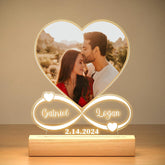 Custom Couples Gifts Personalized Photo Frame With Night Light Anniversary Valentine's Day Gifts for Women Men Girlfriend Him