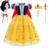 Halloween Costume for Kids Summer Puff Sleeve Princess Skirt Girls Snow White Cape Dress Girl Party Disfraz Para Mujier Dress