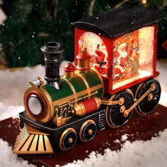Christmas Gift Christmas Crystal Ball Ornaments LED Lights Train Santa Claus Merry Christmas Decoration for Home Party Xmas
