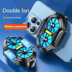 Dual Fan Rechargeable Mobile Phone Cool Heat Sink Cooler Universal Stronger Cooling Portable Phone Cooling Mute Fan Air Cooling