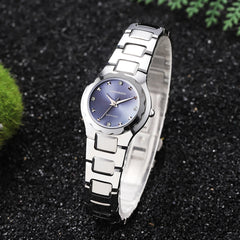 Women's Watch round dial tungsten steel Bracelet Quartz Fashion and Simple Chain Women's wristwatch Compact and exquisite