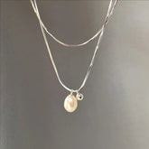 Wear Double Layer Pearl Necklace Light Luxury Niche High-end Design Se