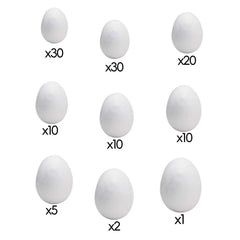 Foam Eggs Blank White Smooth for Crafts Making Easter Eggs Polystyrene Eggs for Handmade Ornaments Decorating Halloween Spring