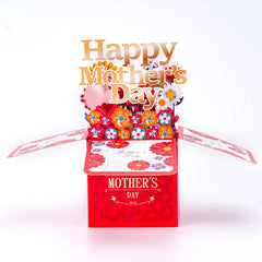 Mother's Day Cards HAPPY MOTHER'S DAY 3D Pop-Up Paper Flower Greeting Card Box