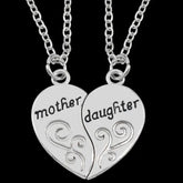 2pcs Antique Silver-plated Necklace Fashionable Mother Beautiful Daughter Combination