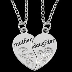 2pcs Antique Silver-plated Necklace Fashionable Mother Beautiful Daughter Combination