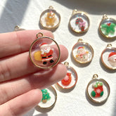 10Pcs Fashion Santa Claus Elk Tree Charms Alloy Pendent For Keychain Earrings Necklace DIY