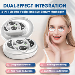 Ems Pulse Microcurrent Eye Massager Red Light Therapy Face Lifting Device Fatigue Relief Lighten Dark Circles Eye Bag Removal