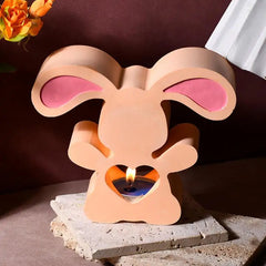 Resin Candle Holder Mold Easter Bunny Tealight Candle Holder Resin Mold Tealight Candle Holder Silicon Mold For Home Birthday