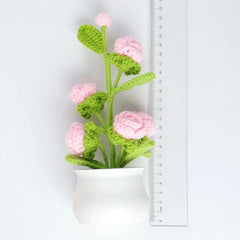 Handmade Birthday Gift Female Woven Rose Large Potted Desktop Decoration