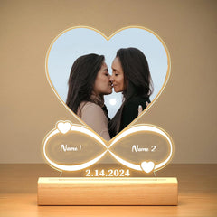 Custom Couples Gifts Personalized Photo Frame With Night Light Anniversary Valentine's Day Gifts for Women Men Girlfriend Him