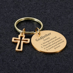 Godfather Keychain from Godchild Religious Faith Stainless Steel Key Chains Baptism Communion Father’s Day Thanksgiving Gifts