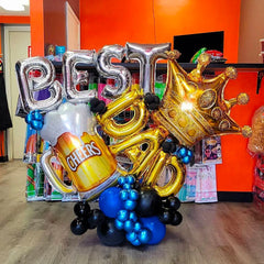 Happy Father's Day Party Decoration Balloon Crown Best Dad Foil Balloon