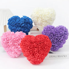 15cm 3D Love Heart Rose Flower Valentine's Day Gift for Girlfriends Completed Red PE Flower Heart Mold Wedding Birthday Gifts