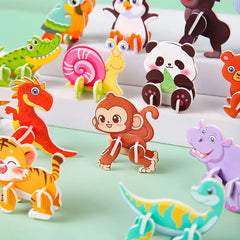 30Pcs Mini Animal DIY Paper Jigsaw Puzzles Toys for Kids Birthday Party Favors Kindergarten Rewards Baby Shower Pinata Filler