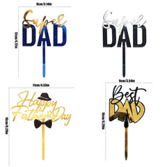 Gold Happy Father's Day cake topper father Best dad super Dad cake toppers