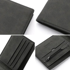 Men's Genuine wallet PU Leather Male Short Zipper Simple Soft Leather