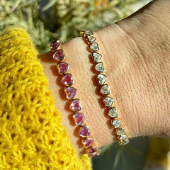 Valentine's Day Gift Fashion Jewelry For Women Gold Color High Quality Bezel Heart CZ Bracelet