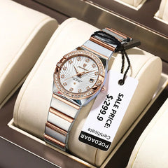 Luxury Diamond Brand Womens Watches Top Waterproof Ultra Thin Ladies