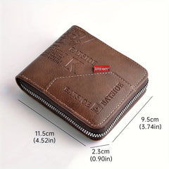 Men's Wallet Made of PU Wax Oil Skin Purse for Men Coin Purse