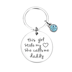 Charm Father Daughter Keychain Pendant Father’s Day Gifts Key Chains This Girl She Stole My Heart She Calls me Daddy