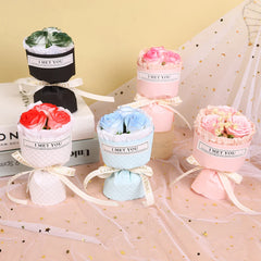 New Soap Rose Bouquet Valentine'S Day Birthday Gift for Girlfriend Gift 3 Heads Artificial Flowers Wedding Home Party Decoration