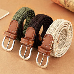 Women's elastic and elastic woven belt in one outfit, casual and versatile denim belt