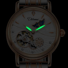 Lady Automatic Mechanical Watches Rotatable Flowers Female Watch Women Brand Luxury Fashion Moon Phase Waterproof Luminous Clock